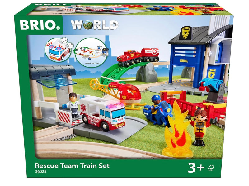 BRIO Rescue Team Train 44pcs Large Set 3yrs+