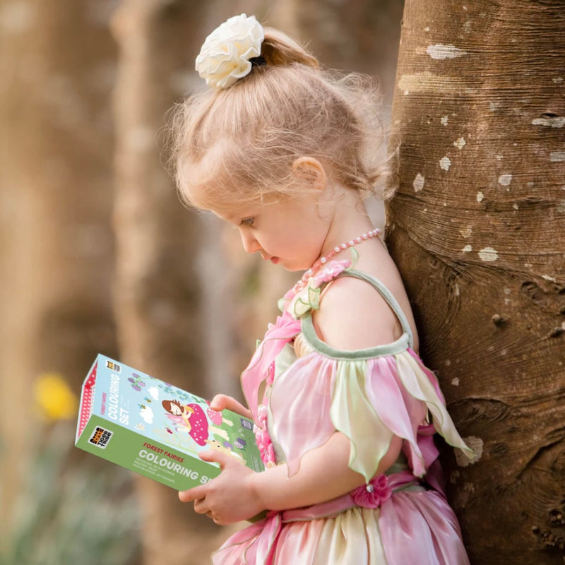 Tiger Tribe Colouring Set Forest Fairies Activity Book Art and Craft for kids Fairy Unicorn and Castle Theme 4yrs+