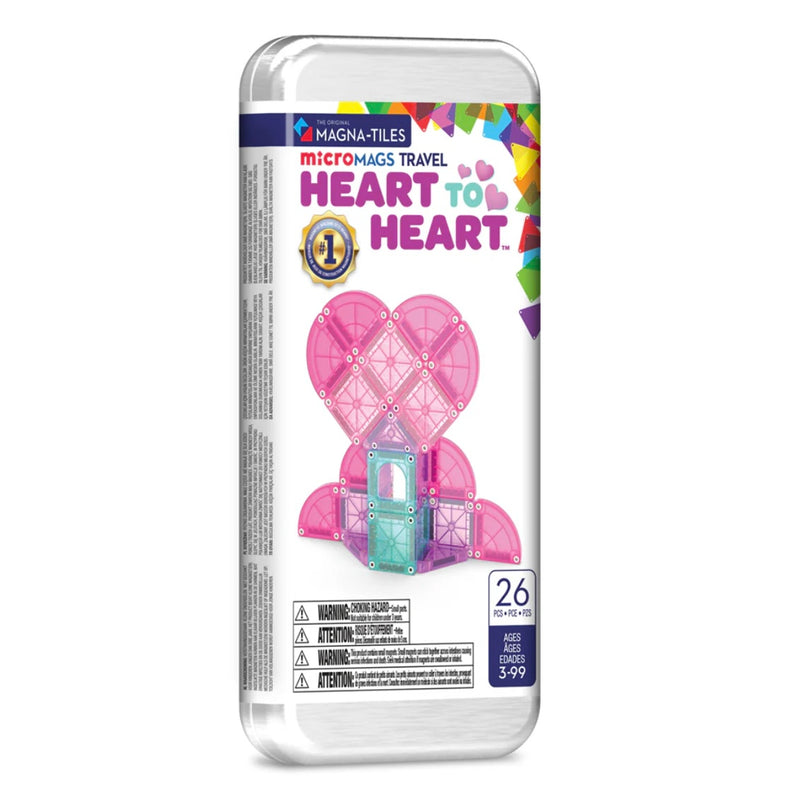 Magna Tiles MicroMAGS Heart To Heart 26pcs Magnetic Tiles Travel Set Travel Toys 3yrs+