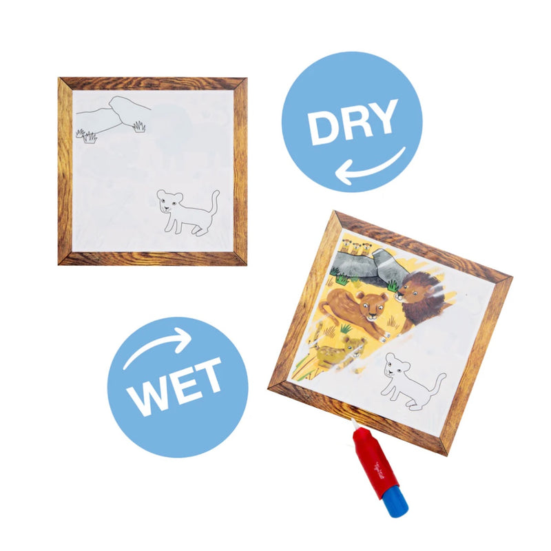 Tiger Tribe Magic Water Painting World Safari Adventures Art and Craft for kids 12m+