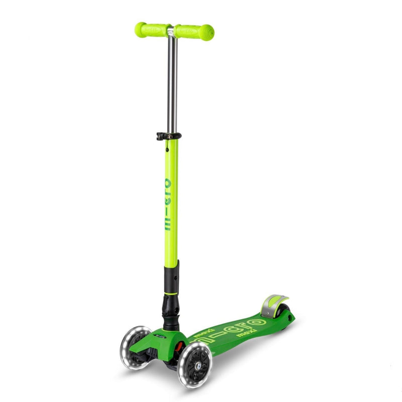 Micro Scooter Maxi Deluxe 3-wheel Foldable Scooter LED Neon 5yrs+ (Bulky Shipping)