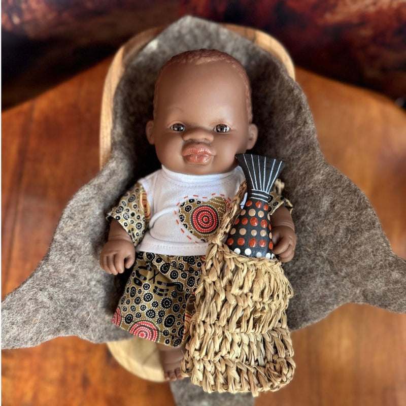 Aboriginal Australian 21cm Baby Coolamon Set Boy or Girl Indigenous First Nation Resources School Range
