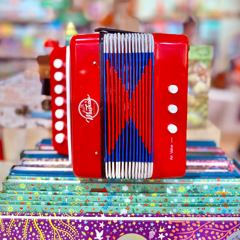 Egmont Piano Accordion Red Musical Instrument for Kids 7yrs+