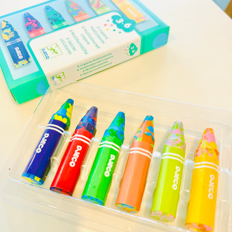 Crayons Multicoloured Flower 6pc by Djeco Stationary Art and craft for kids 3yrs+