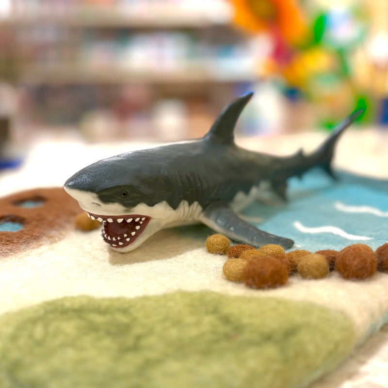 Great White Shark Soft Replica Figurine Ocean Series by Recur Toys 3yrs+