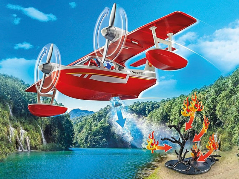Playmobil Action Heroes Firefighting Plane with Extinguishing Toy Plane 4yrs+