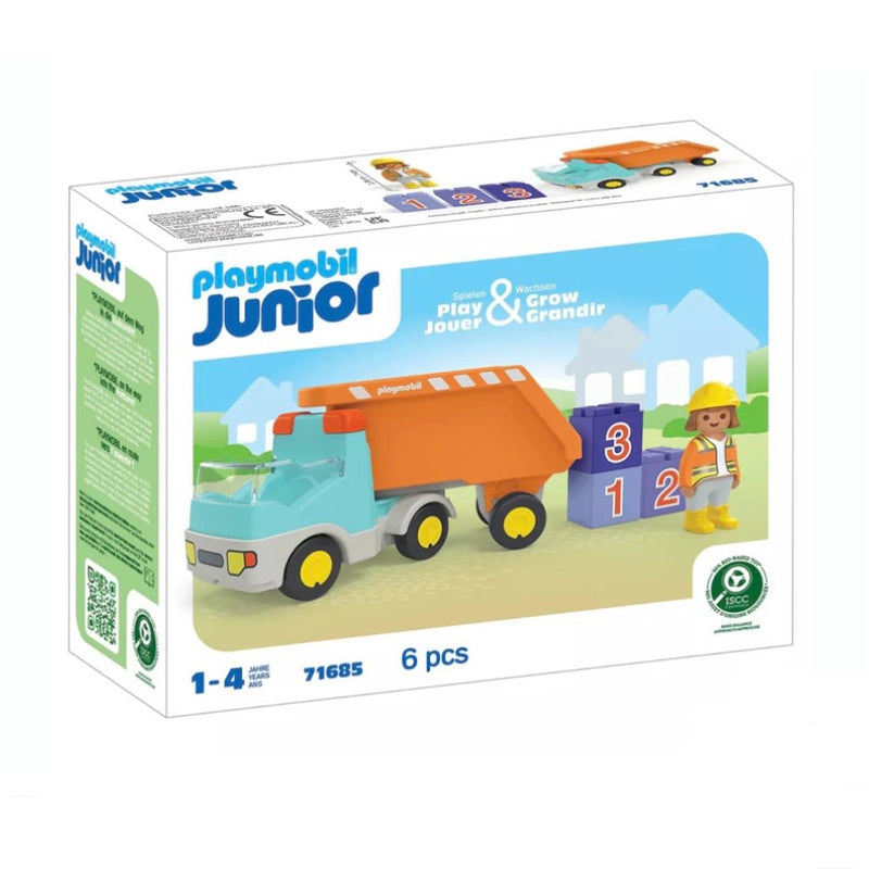 Playmobil Junior Dump Truck Toy Car Toddlers Gift Idea 12m+