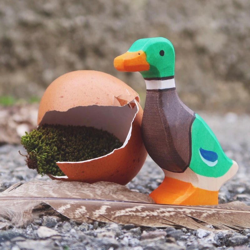 Holztiger Drake Duck Wooden Animals Farm Animal Toys Standing 3yrs+