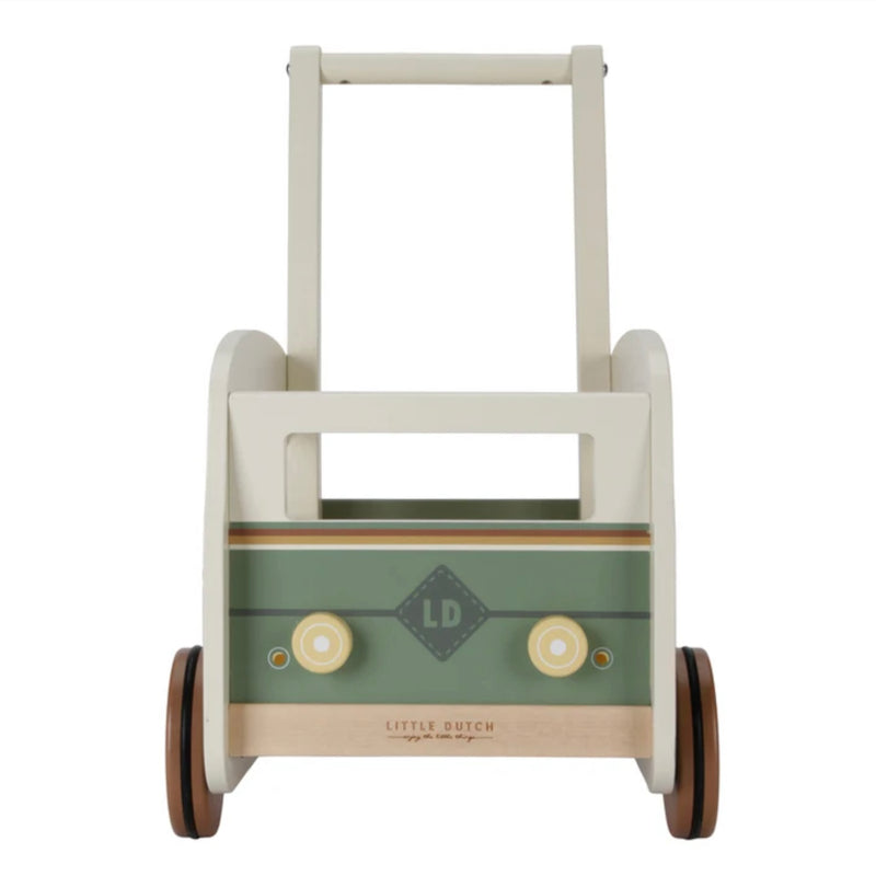 Little Dutch Wooden Vintage Wagon Green Bus Baby Walker Baby Toys Gift Idea for 12m+