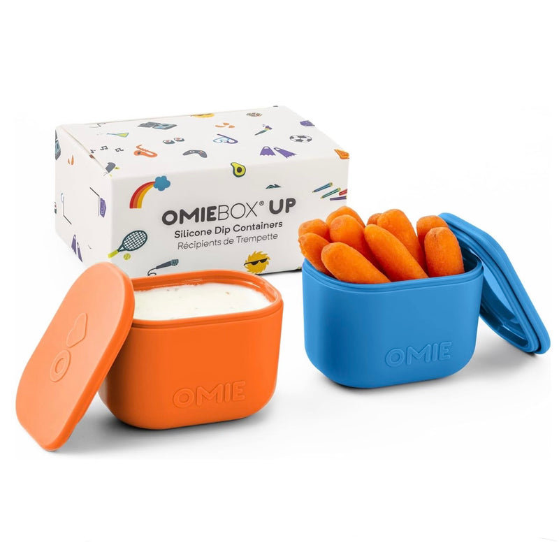 OMIEBOX Up Silicone Dip Containers 2pc 135ml 2 Colours Kids Lunchbox