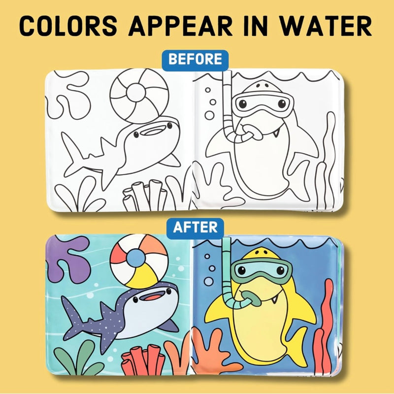 Mudpuppy Bath Book Shark Splash! Colour Magic Bath Book Baby Toys 0m+