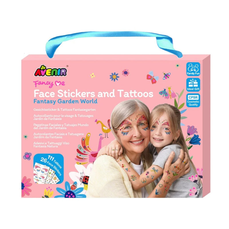 Avenir Fantasy Garden World Face Stickers and Tattoos Makeup Art and Craft for Kids Unicorn and Castle Theme 3yrs+