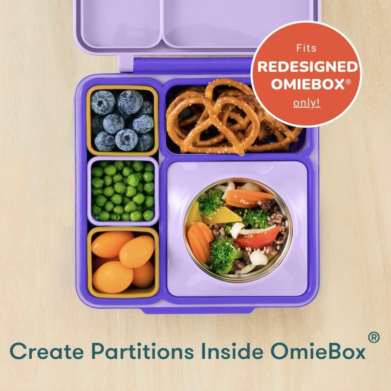 OMIEBOX Silicone Dip Containers 2pc 118ml 3 Colours Kids Lunchbox