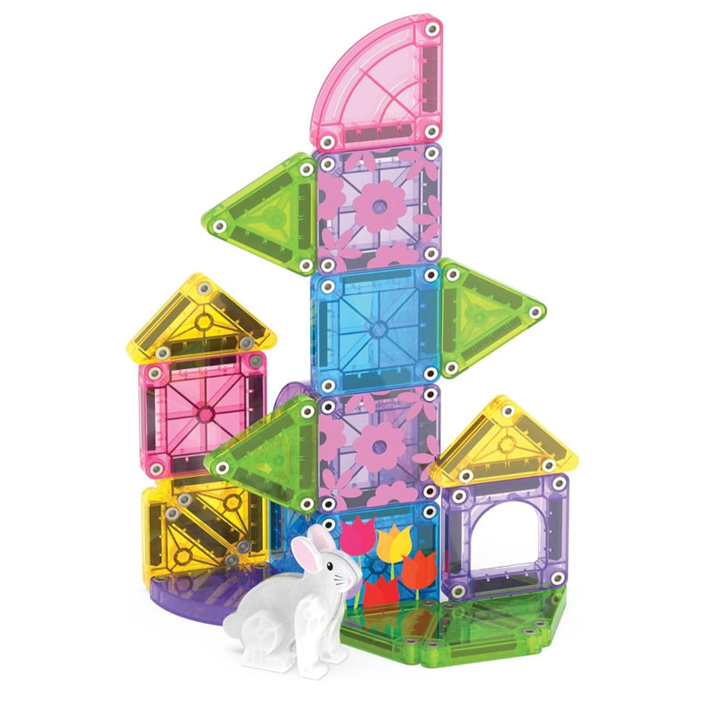 Magna Tiles MicroMAGS Spring Garden 24pcs Easter Magnetic Tiles Set Travel Toys 3yrs+