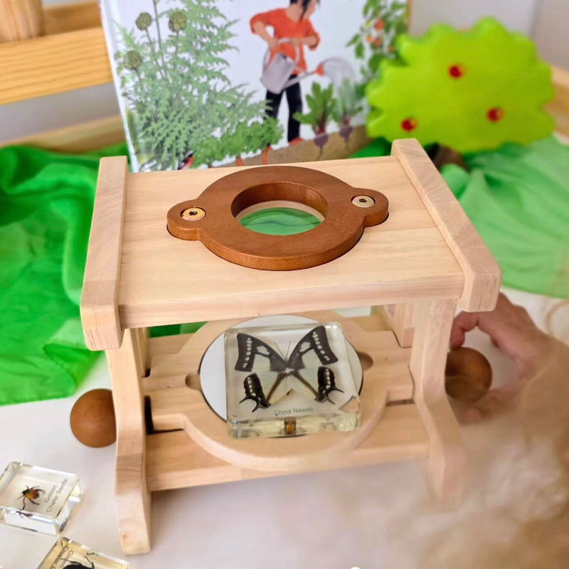 Qtoys Natural Wooden Microscope STEM Toys 3yrs+