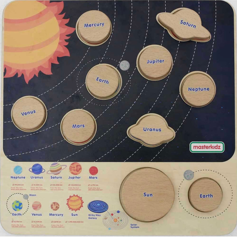 Solar System Learning Board by MasterKidz Education Early Science STEM Wooden Toys Space Gift Idea for 3yrs+