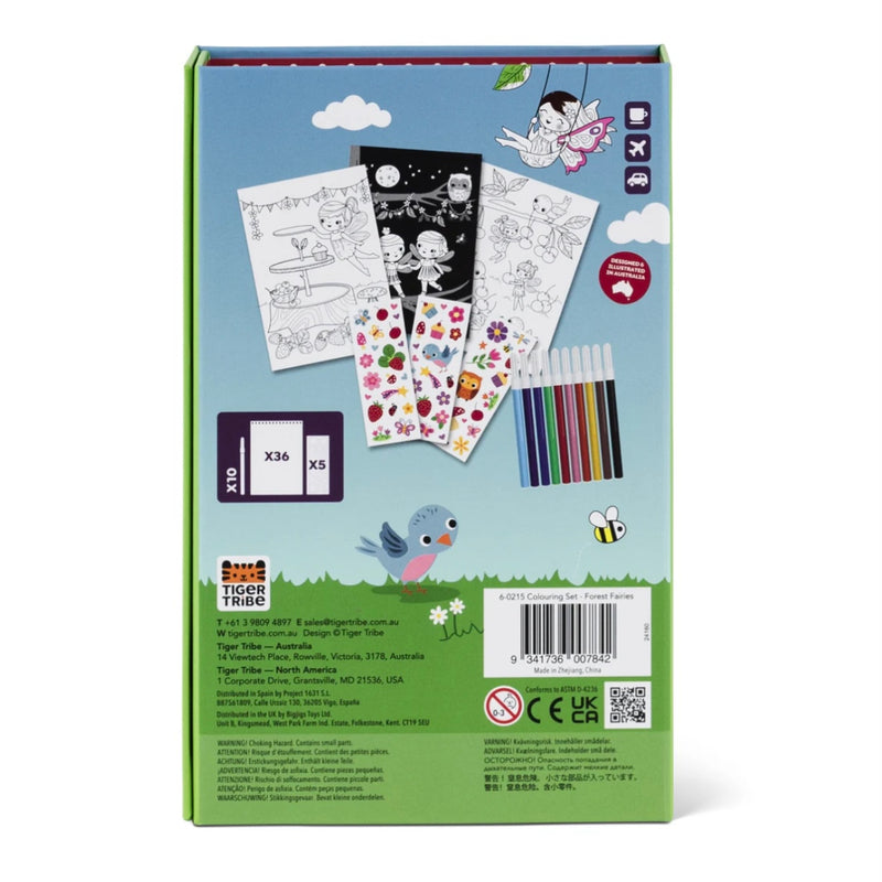 Tiger Tribe Colouring Set Forest Fairies Activity Book Art and Craft for kids Fairy Unicorn and Castle Theme 4yrs+