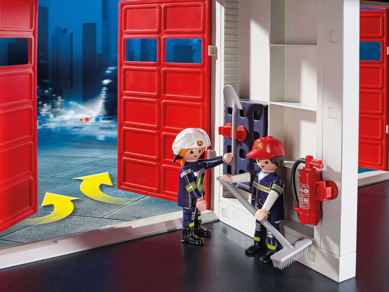 Playmobil City Action Fire Station Full Set with Fire Alarm fire fighter and helicopter toy Gift Idea 4yrs+