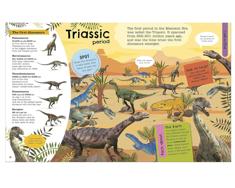 The Fact-Packed Activity Book: Dinosaurs Activity Interactive Book (Paperback) Art and Craft for Kids Travel Toys