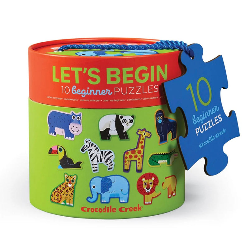 Crocodile Creek Let’s Begin Jungle 10 Beginner 2pc Jigsaw Puzzles Cognitive Developmental Toys for Toddlers 2yrs+