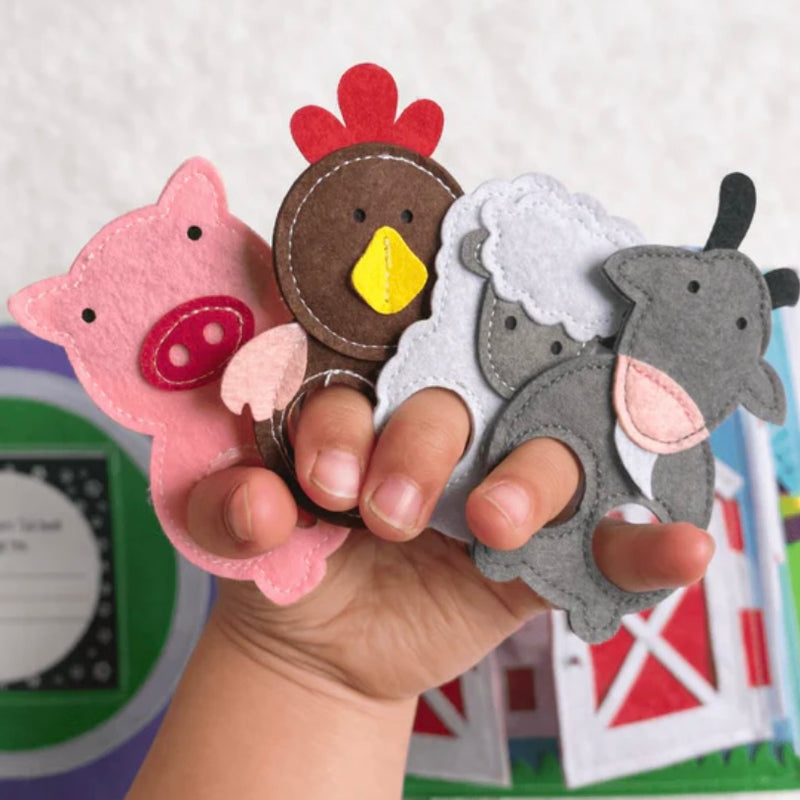 Wondertivity Farmyard Fun Busy Book Fabric Activity Book Kids Travel Toys 3yrs+