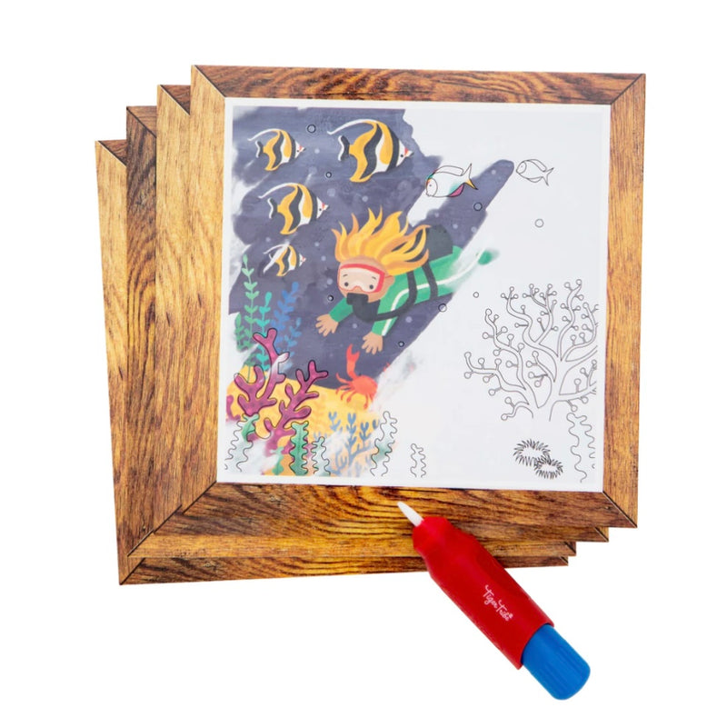 Tiger Tribe Magic Water Painting World Ocean Art and Craft for kids 12m+