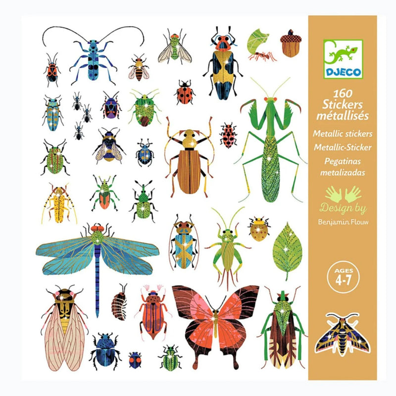 Metallic Stickers 160pcs Djeco Stationary Art and craft for kids Best Seller 3yrs+