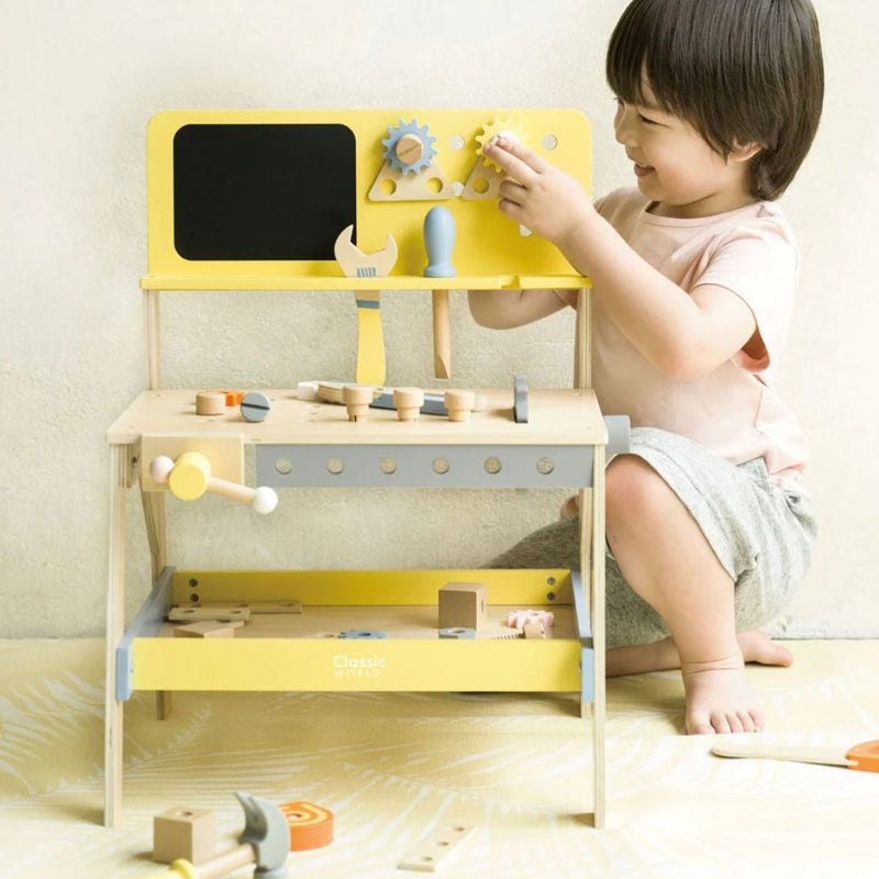 Classic World Wooden Modern Tool Bench Skills Developmental Toys for Toddlers 3yrs+