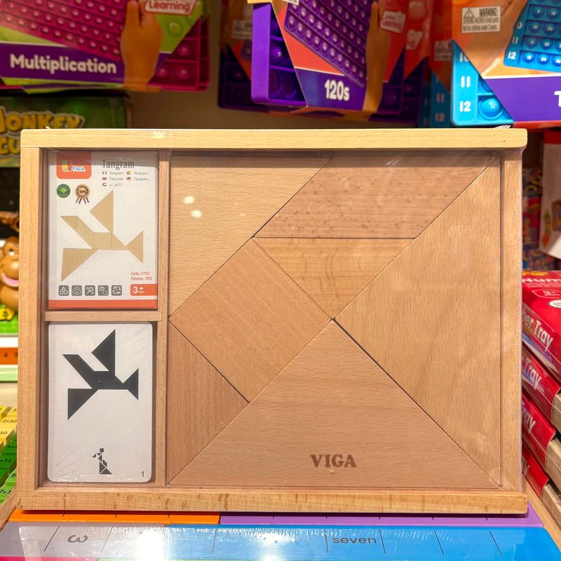 Viga Wooden Tangram Shape Puzzle Game Early 7pcs 3yrs+