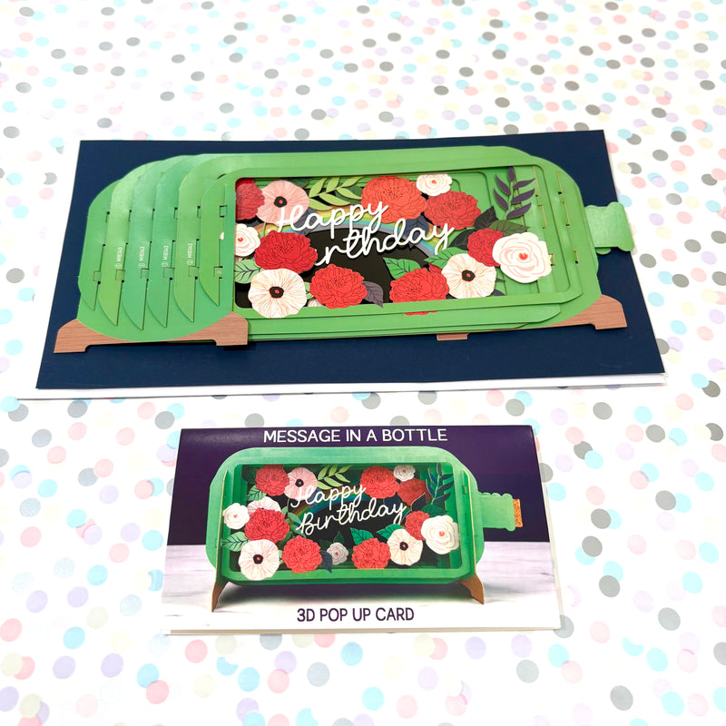 Birthday Flowers 3D Pop Up Greeting Card by Alljoy Design Birthday card