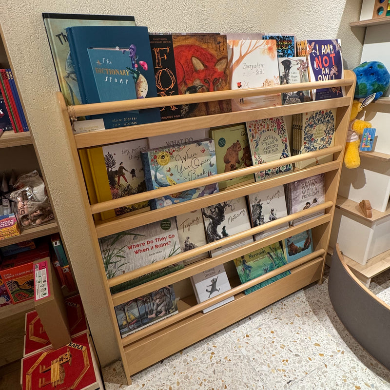 Montessori Beechwood Front Facing Kids Book Shelf Best Seller 15(D) x 120(L) x 120(H)cm Kids Furniture (Furniture Shipping)