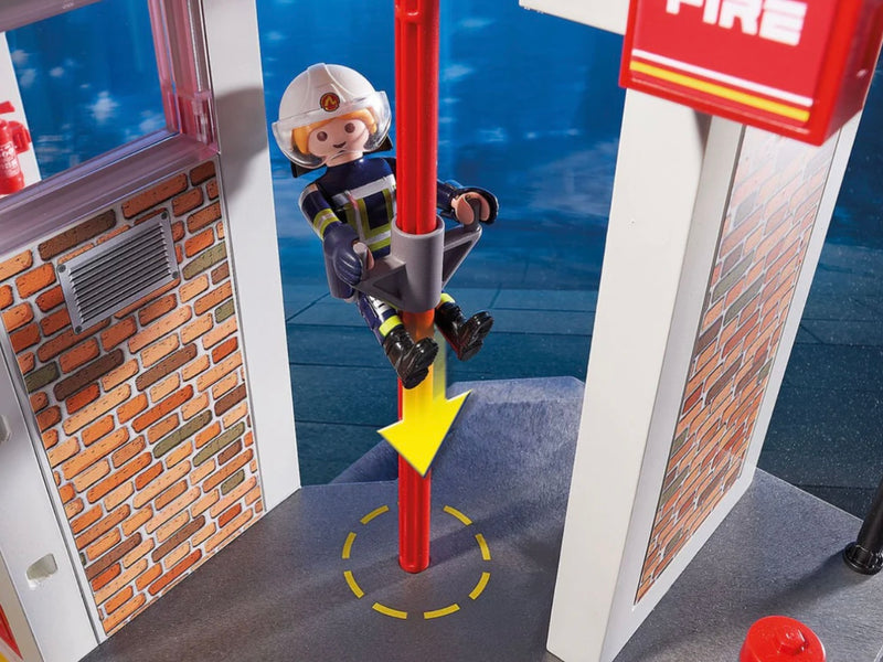 Playmobil City Action Fire Station Full Set with Fire Alarm fire fighter and helicopter toy Gift Idea 4yrs+