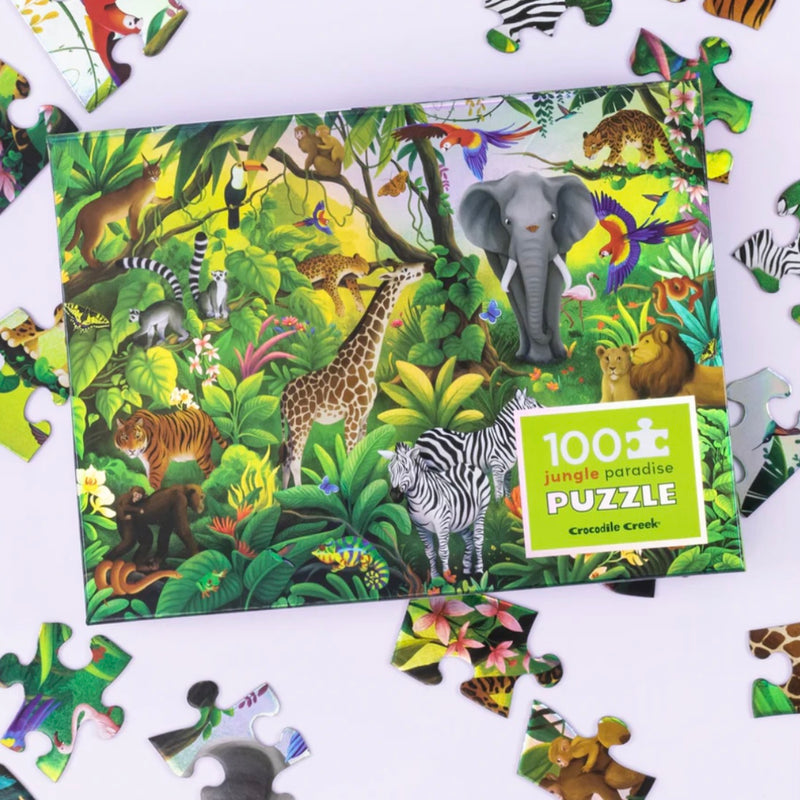 Crocodile Creek Holographic Jigsaw Puzzle 100pc Jungle Paradise 5yrs+