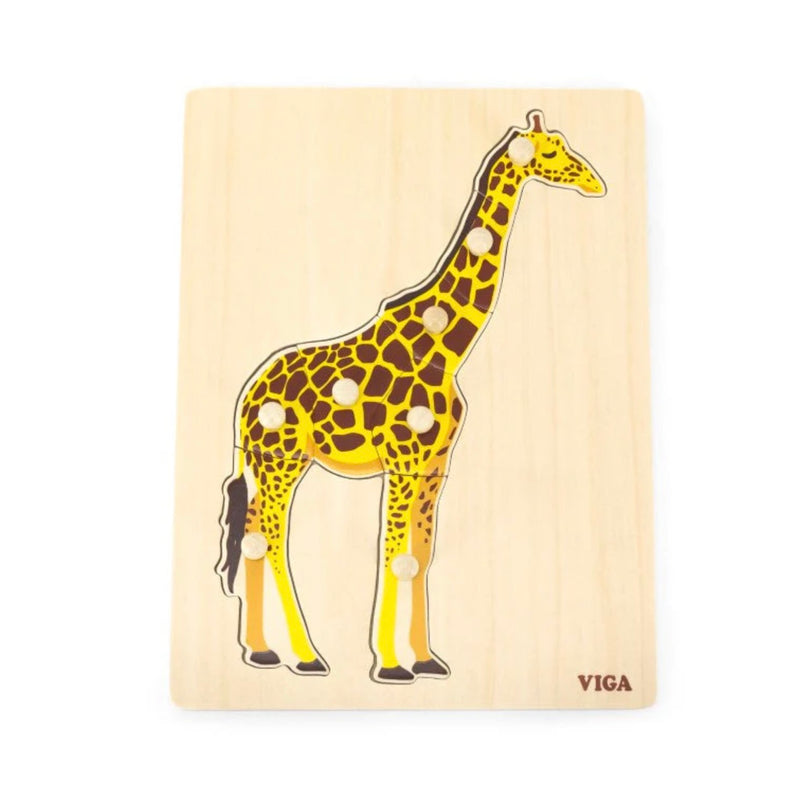 Viga Montessori Girafffe Knob Puzzle 8pcs Developmental Toys Baby Toys 18m+