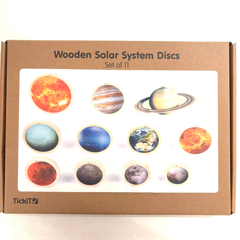 Wooden Solar System Disc Science and Display 11pc By Tickit Early Science STEM Toys Developmental Toys for Toddlers Gifts Idea 12m+