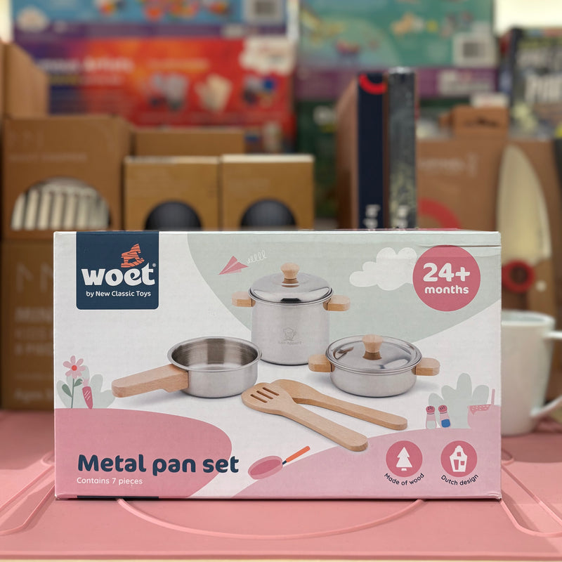 Metal Pan Cooking Set Play Kitchen  Developmental Toys for Toddlers Gifts Idea 2yrs+