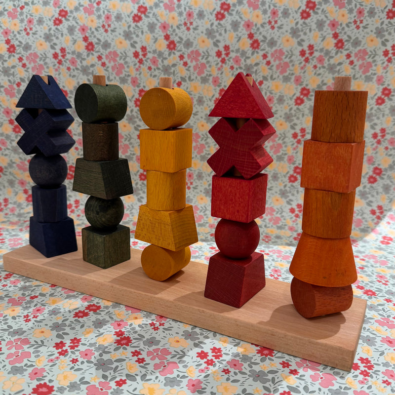 Wooden Story Montessori Wooden Stacking Toy Rainbow Developmental Toy 18m+