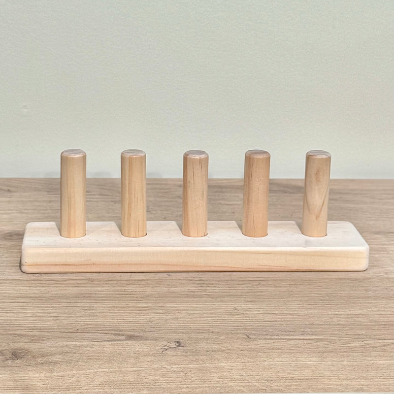 Montessori Wooden Finger Puppet Stand 5 Rods