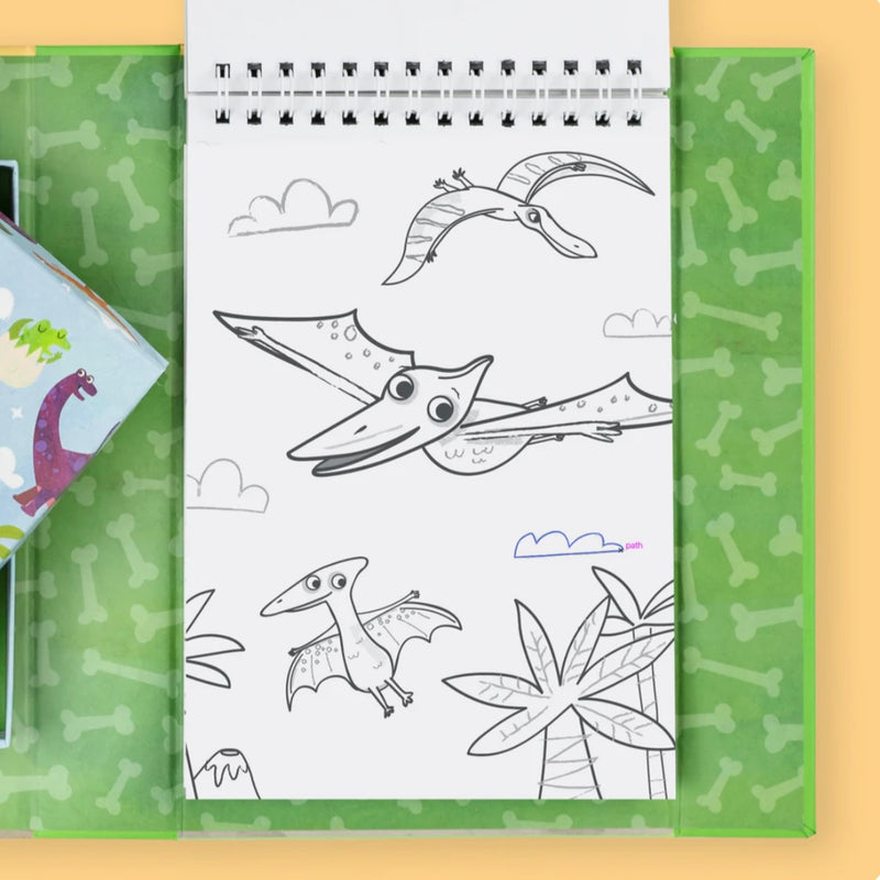 Tiger Tribe Colouring Set Dinosaurs Activity Book Art and Craft for kids Dinosaur and Dragon Theme 4yrs+