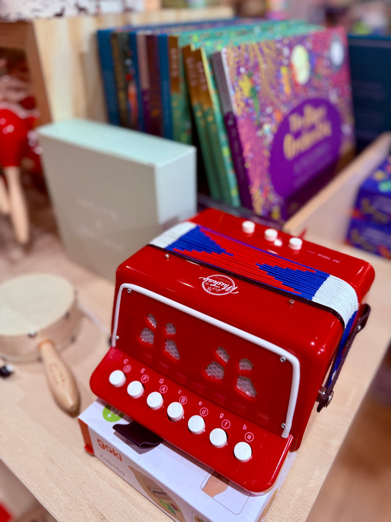 Egmont Piano Accordion Red Musical Instrument for Kids 7yrs+