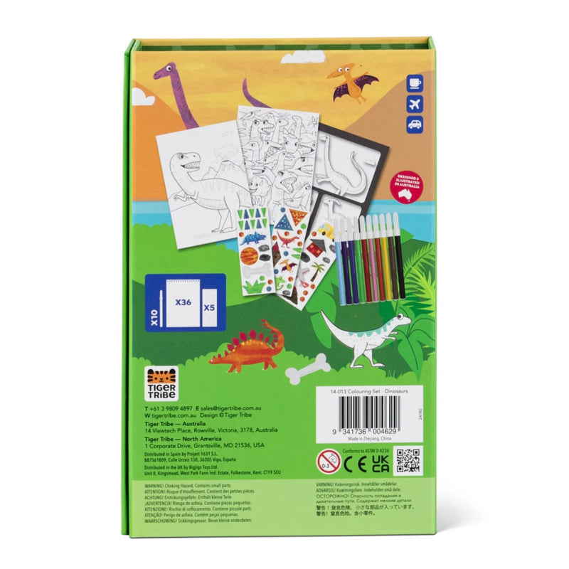 Tiger Tribe Colouring Set Dinosaurs Activity Book Art and Craft for kids Dinosaur and Dragon Theme 4yrs+