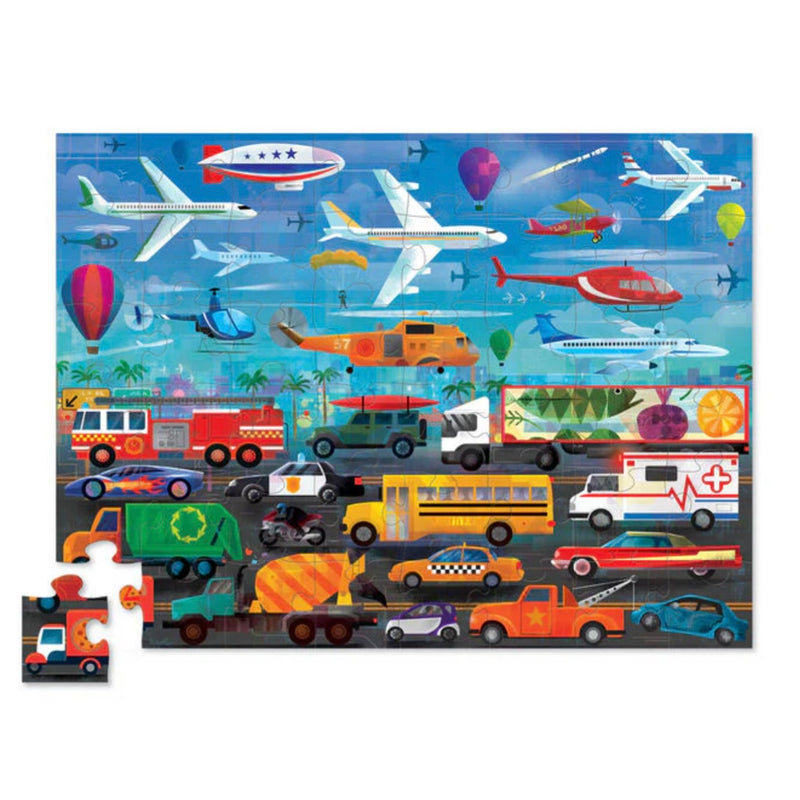 Crocodile Creek Above and Below Puzzle 48 pcs Things That Go Gifting Idea for 4yrs+