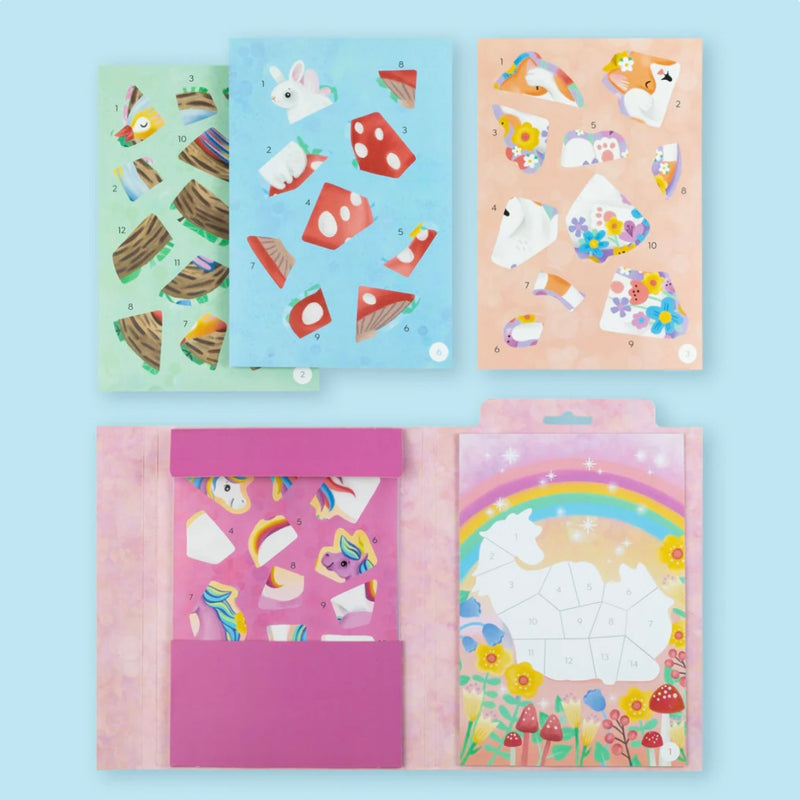 Tiger Tribe Magical Garden Sticker by Numbers Arts and Craft for Kids Fairy Unicorn and Castle Theme 4yrs+