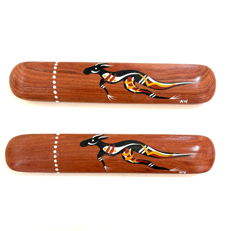 Handpainted Traditional Music Clap Sticks Set of 2 by Memories of Australia Musical Instruments for Kids