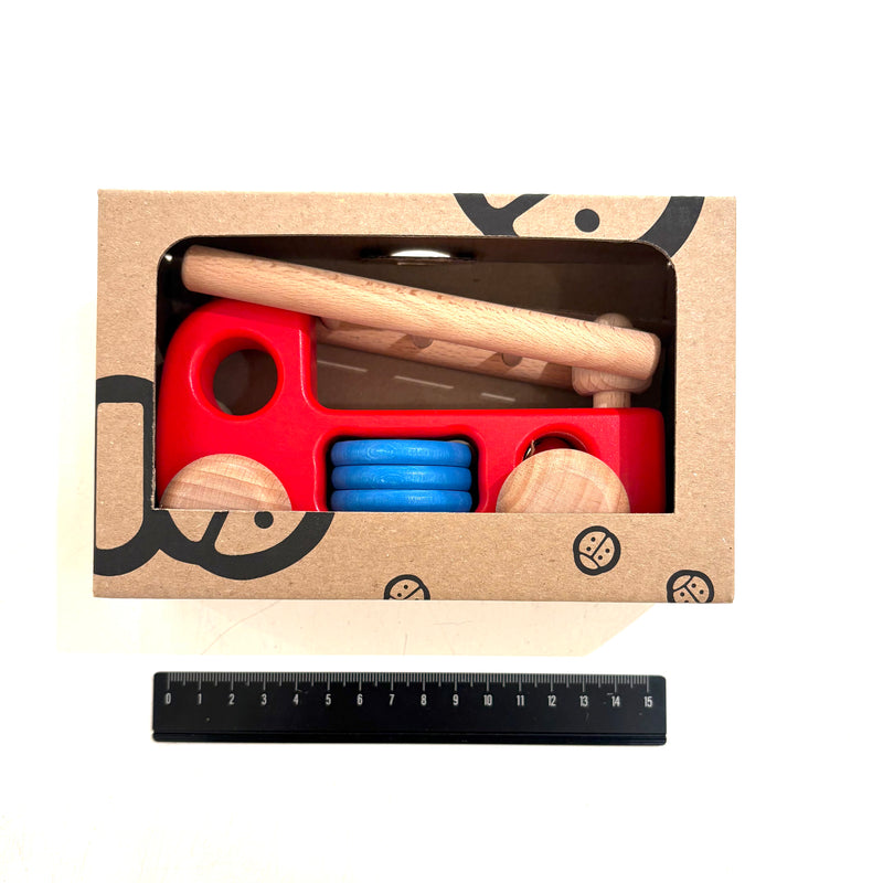 Fire Engine H1 with Hose Wooden Toy Car by Bajo Toddler Toys Car 18m+