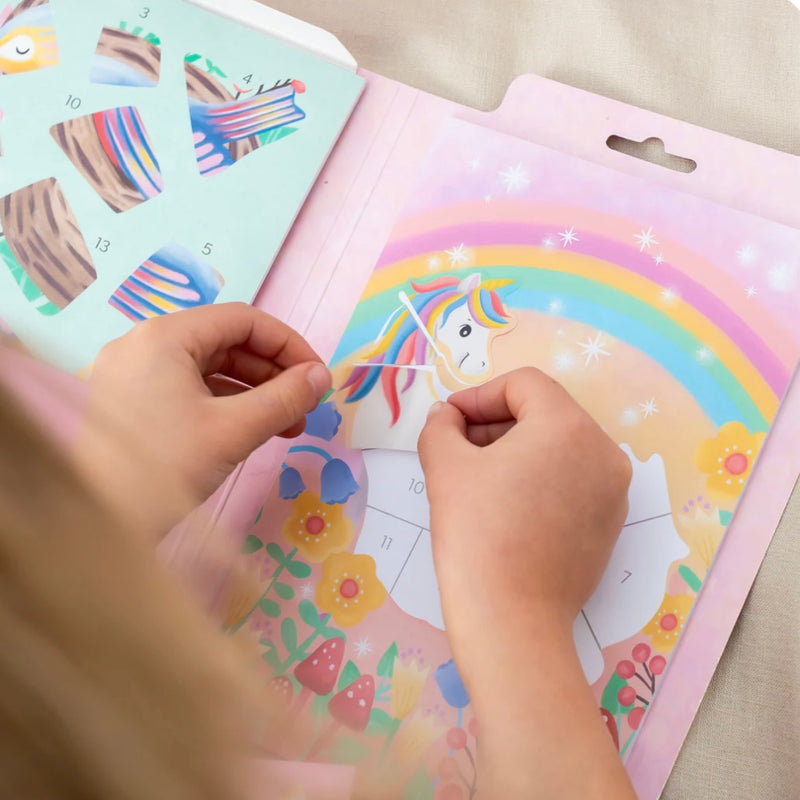 Tiger Tribe Magical Garden Sticker by Numbers Arts and Craft for Kids Fairy Unicorn and Castle Theme 4yrs+