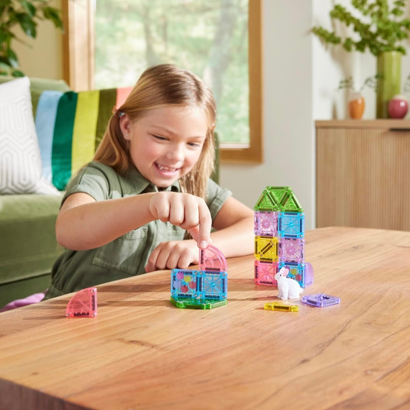 Magna Tiles MicroMAGS Spring Garden 24pcs Easter Magnetic Tiles Set Travel Toys 3yrs+