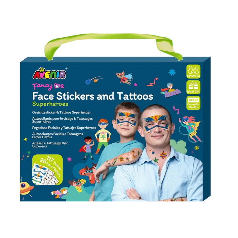 Avenir Superheroes Face Stickers and Tattoos Makeup Art and Craft for Kids 3yrs+