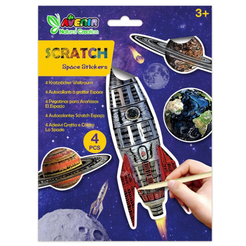 Avenir Scratch Stickers 4pc Art and Craft for Kids 3yr+