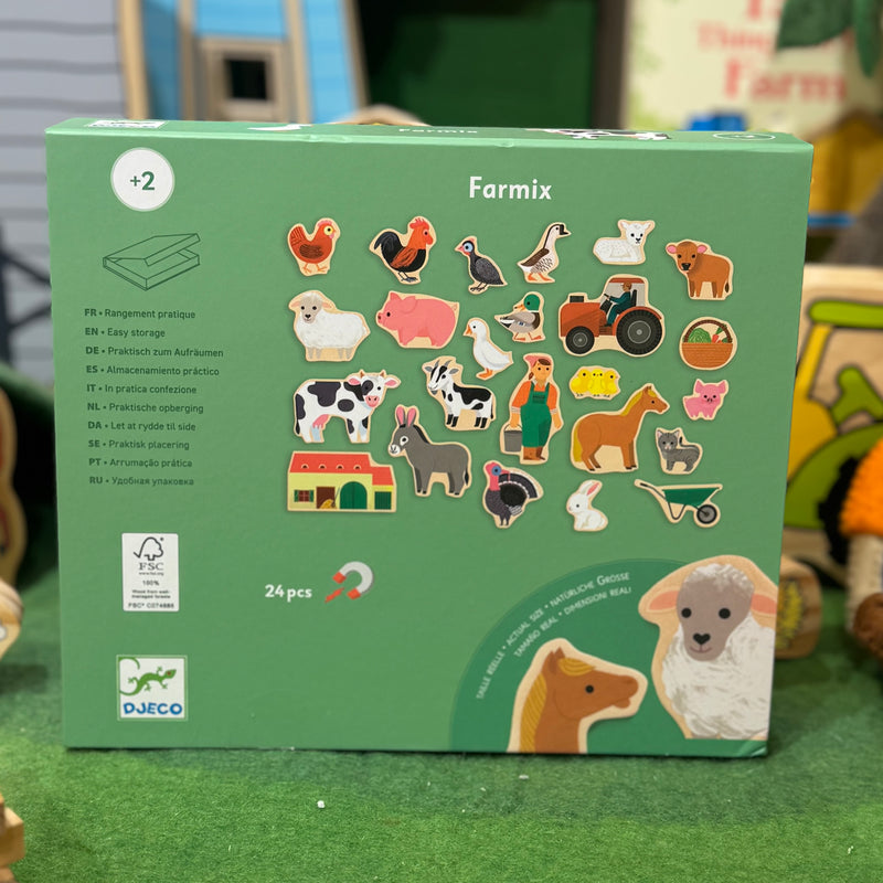 Farm Magnetic Game Puzzle 24pcs by Djeco Cognitive Travel Developmental Toys Gift Idea for Toddler 2yrs+